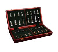 Vintage Wooden Chess Set, Solid Folding Board with Portable Travel Case for Beginners & Professional Players