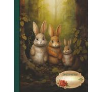 Vintage Woodland Graph Paper Notebook - 5mm Grid, 110 Pages: Perfect for Math, Science, Engineering, Bullet Journaling, and Design. Rabbit illustration