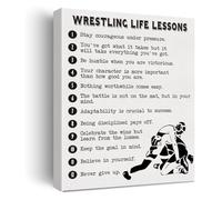 Vintage Wrestling Poster Inspirational Life Lessons Wall Decor Stay Courageous Art Print Gift for Boys Men Sports Enthusiasts