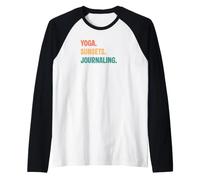 Vintage Yoga Tramonti Journaling Amanti Maglia con Maniche Raglan