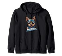 Vintage Yorkshire Terrier 4 luglio Merica Felpa con Cappuccio