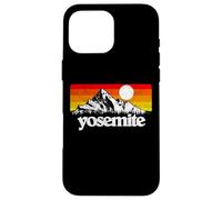 Vintage Yosemite National Park Retro Mountains & Sun Graphic Custodia per iPhone 16 Pro Max