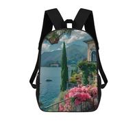 Vintage Zaino Universita Oleander Flowers Villa Monastero Lake Rucksack Stampa 3D Backpack Per Idea Regalo, Studenti, Adulti, 42X32X14Cm