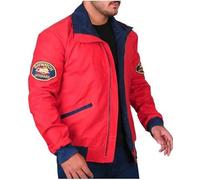 Vintagearc Letterman David Hasselhoff Baywatch Lifeguard Beach Style Red Bomber Varsity Jacket, Rosso, XL
