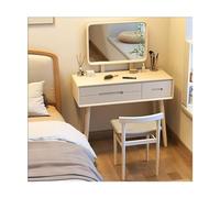 VintageWoodenVanitySet conSedie ImbottiteRegolabileSpecchioEleganteTavoloper Camera da letto DonnaEleganteDesign