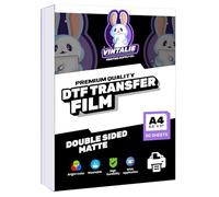 Vintalie DTF Pellicola di trasferimento - A4 (21,6 x 28 cm) 50 fogli Premium Matte Double Sided DTF Film PET carta di trasferimento diretta su magliette