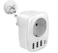 VINTAR 1 adattatore da viaggio India, adattatore da viaggio tipo D con 3 USB e 15 W 1USBC, India Adattatore Presa per India Sri Lanka, Nepal