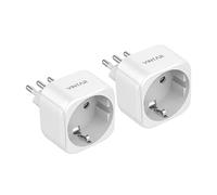 VINTAR 2PC Adattatore per presa europea, adattatore da 2 pin a 3 pin da tipo C/E/F a tipo L, adatto per apparecchiature straniere come Germania, Francia, Spagna, Paesi Bassi, ecc., Certificazione CE