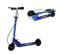 Vinteky Monopattino da bambino a 2 ruote, pieghevole e leggero, con freno a mano, regolabile in 3 altezze (70 kg massimo), design ergonomico, colore blu, ideale per bambini dai 3 ai 9 anni