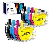 Vintella Cartuccia lc421xl LC-421XL LC421 XL Multipack Sostituzione per cartuccia brother lc421xl LC421 LC-421 XL Multipack per Brother MFC-J1010DW DCP-J1050DW DCP-J1140DW DCP-J1800DW(8 Pezzi)