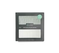Vinter & Bloom Box Soft Grid+Muslin EKO confezione da 2, bianco/verde