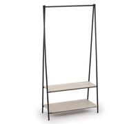 VINTHERA MOA Appendiabiti con 2 ripiani in acciaio e legno, 80 x 40 x 160 cm