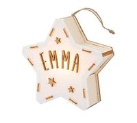 Vintiun | Mini stelle luminose pendenti e personalizzabili con nome | Ideale per decorare l'albero di Natale | Ornamenti natalizi