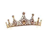 VINTORKY 1 Pz copricapo femminile damigella d'onore accessori per per donna della sposa PROMPEGNO corone Copricapo a copricapo di tiara lega Golden