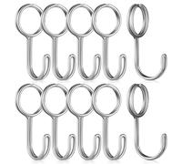 VINTORKY 10 Pezzi Ganci Spirale Espandibili in Acciaio Inox Argento | Funi e Cavi, Montaggio Rapido, Uso e Cucina, Struttura Robusta Applicazione Capovolta