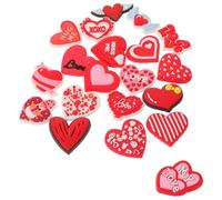 VINTORKY 100 Pezzi Charm Cuore Carino per DIY Decorazioni Telefono e Scarpe Patch Piccoli Cuori in PVC Morbido Adesivi per Borse Scrapbooking e Accessori Capelli Stile Misto