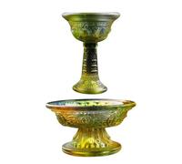 VINTORKY 2 Pezzi Coppa delle Offerte in Vetro per Buddismo, Calice Santo Delicato e Stabile, Ciotola da Altare Multiuso per Forniture Buddiste