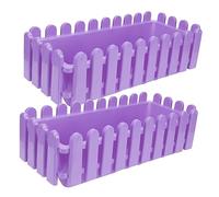 VINTORKY 2 pezzi fioriere rettangolari per finestre decorative per balcone e giardino per piante grasse ed erbe con fori di drenaggio