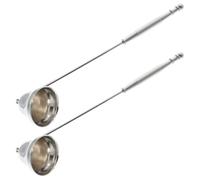 VINTORKY 2 Pezzi Spegnicandele Riduce Schizzi di Cera in Metallo Argento a Forma di Tromba Design Vintage retrò e Garantisce Un Uso Sicuro per Candele a Barattolo Durante Feste in Casa