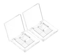 VINTORKY 2 set Palette Trucco Vuote Piccole per Ombretti e Blush Contenitori Trasparenti Quadrati per DIY Cosmetici Custodie Compatte e Leggere per Donne