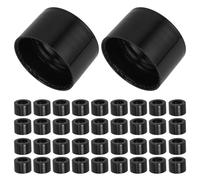 VINTORKY 20 Pezzi Tappo di Ricambio per Profumo in Pp Nero con Foro, Coperchio per Bottiglie di Olio Essenziale da 28 Mm, Accessori per Diffusore Aromaterapia, Compatibile con Flaconi