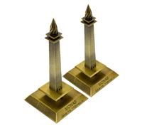 VINTORKY 2pezzi Indonesian Tower Statue Vintage Model per Decorazione da Tavolo Souvenir Architettonico Elemento Culturale per Ufficio e Casa Dettagli Artigianali Unici