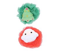 VINTORKY 2pezzi Palline Da Bagno Nataliziper Doccia Con Esfoliante Morbido Creativo Per Famiglie Per Bagno e La Della Combinazione Di Babbo Natale e Albero Di Natale
