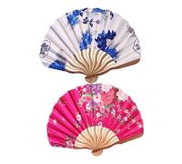 VINTORKY 2pezzi Ventaglio Pieghevole Stile Giapponese Decorativo Piccolo Per Donne Materiale Resistente Design Unico