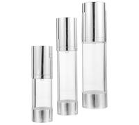 VINTORKY 3 pezzi Flaconi Airless per Crema da Viaggio Contenitori Cosmetici Resistenti con Pompa Push-down Bottiglie Vuote per Lozioni Base Antiscivolo per Trasporto Facile e Sicuro