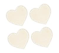 VINTORKY 4 Pezzi Base in Legno per Fondo Borse all Uncinetto Forma di Cuore Resistente e Facile da Lavorare per Fai da Te Fondo per Cestini e Borse Handmade