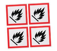 VINTORKY 4pezzi Segnale Antincendio Autoadesivo Adesivo Di Sicurezza Per Bidoni Della Spazzatura Decalcomania Di Avvertimento Per Esterni Etichette Di Pericolo Resistenti Intemperie