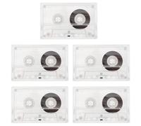 VINTORKY 5 Impostati Musicassette Vergini da 45 Minuti con Custodia Trasparente in Plastico, Compatibilità, Registrazione Lunga Durata per Lezioni e Miglioramento Ascolto