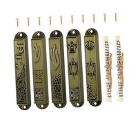 VINTORKY 5 Pezzi Mezuzah Ebraica Decorativa Metallo Retro Set per Decorazione e Ufficio Protezione e Oggetto Religioso Unico per Cattolici e