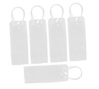 VINTORKY 5 pezzi Termiche per Bottiglie Vino in PVC Riutilizzabili Borsa Pieghevole per Raffreddamento Istantaneo Bevande Sacchetto Ghiaccio Trasparente per Picnic e Feste Outdoor