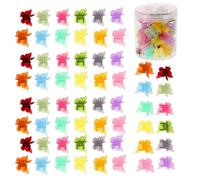 VINTORKY 50 Pezzi Mini Mollette per Chioma Donna, Design Compatto in Plastica, Presa Sicura, Colorate a Forma di Farfalla, Accessori per Chioma Piccoli in Barattolo Compatto