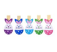 VINTORKY 50 Pezzi Mollette in Legno Coniglio per Foto e Note Clip Decorazioni Pasquali per Feste di Pasqua Casa e Ufficio Colore Casuale