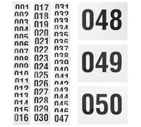 VINTORKY 50 Pezzi Numeri Adesivi Neri con Angoli Arrotondati, Materiale Flessibile Autoadesivo e Costruzione Traspirante per Competizioni di Corsa e Maratone