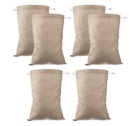 VINTORKY 6 Sacchetti di Iuta Coulisse 20x30 Cm, Sacchi Riutilizzabili per Conservazione Patate e Verdure, Borsa Multifunzione Traspirante per Cucina e Giardino