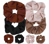 VINTORKY 8 Pezzi Elastici Scrunchies per Chioma Donna in Lino Doppio Strato, Comodi e Funzionali per Tenere i Chioma Lontani dal Viso Durante la Cura del Viso
