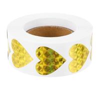 VINTORKY Adesivi Decorativi Autoadesivi a Forma di Cuore Dorati Lucidi, Etichette Sigillanti per Confezioni Regalo, 500 Pezzi Rotolo per Decorazione Matrimonio e Pacchi Regalo