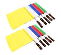 VINTORKY Bandiere Da Calcio Arbitro 10 Pezzi Multicolore Aste in Acciaio Inox Per Segnali Di Gara e Direzione, Bandiere Portatili Leggere Per Eventi Sportivi, Gestione Traffico e Attività All’aperto