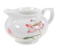 VINTORKY Barca per Salsa in Ceramica Bianca con Manico Confortevole e Design Semplice, Leggera per Servire Salse in Cucina a Tavola