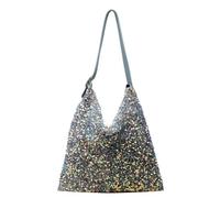 VINTORKY Borsa Tracolla Donna alla Moda in Pu Paillettes Blu Resistente e Comoda, Borsa Grande per Uso Quotidiano e Occasioni Casual