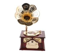 VINTORKY Carillon Classico a Carica Manuale in ABS, Piccolo Carillon Decorativo per Tavolo, Scatola Melodica Vintage Marrone per Arredamento Casa e Regalo di Compleanno