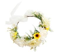 VINTORKY Corona per Chioma da Sposa Floreale Fiori Realistici, Copricapo Ghirlanda Elegante e Comodo, Fascia per Chioma Decorativa Adatta a Matrimonio e Uso Quotidiano