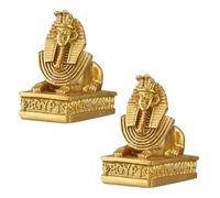 VINTORKY Decorazione in Resina a Forma Di Sfinge Egizia Dorata, Ornamento Creativo Per Desktop e Caffè, Set Da 2 Pezzi Per Decorazioni Casa, Ufficio e Festività