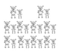 VINTORKY Decorazioni per Unghie 3d a Forma di Orso in Lega di Zinco Argento Strass, 20 Pezzi Facili da Usare per Manicure Creativa e Feste di Ballo