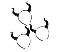 VINTORKY Fascia per Chioma Corna di Plastica Nere 3 Pezzi per Halloween e Cosplay, Accessorio Unico per Trasformazione Istantanea e Stile Misterioso