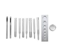 VINTORKY Kit 11 in Metallo Argento Strumenti per Bottoni Automatici Punzoni per Cucito e Riparazione Abbigliamento, per Decorazioni Fai-da-Te su Pelle