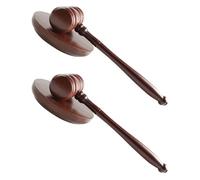 VINTORKY Martello da Tribunale in Legno Base Marrone, Suono Chiaro e Design Semplice Elegante per Eventi Club e Aule di Giustizia